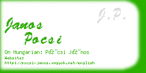 janos pocsi business card